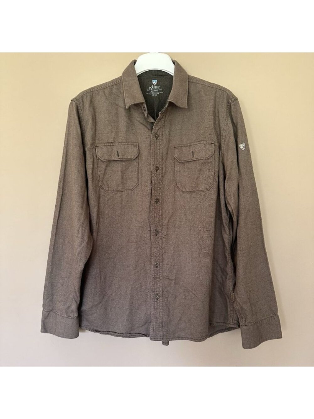 Kuhl Descendr Flannel Long Sleeve Button Shirt Men L Olive Green Originally $99